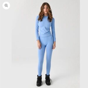 NWT Halfdays Blue Base Layer Set - Top & Bottom - Small